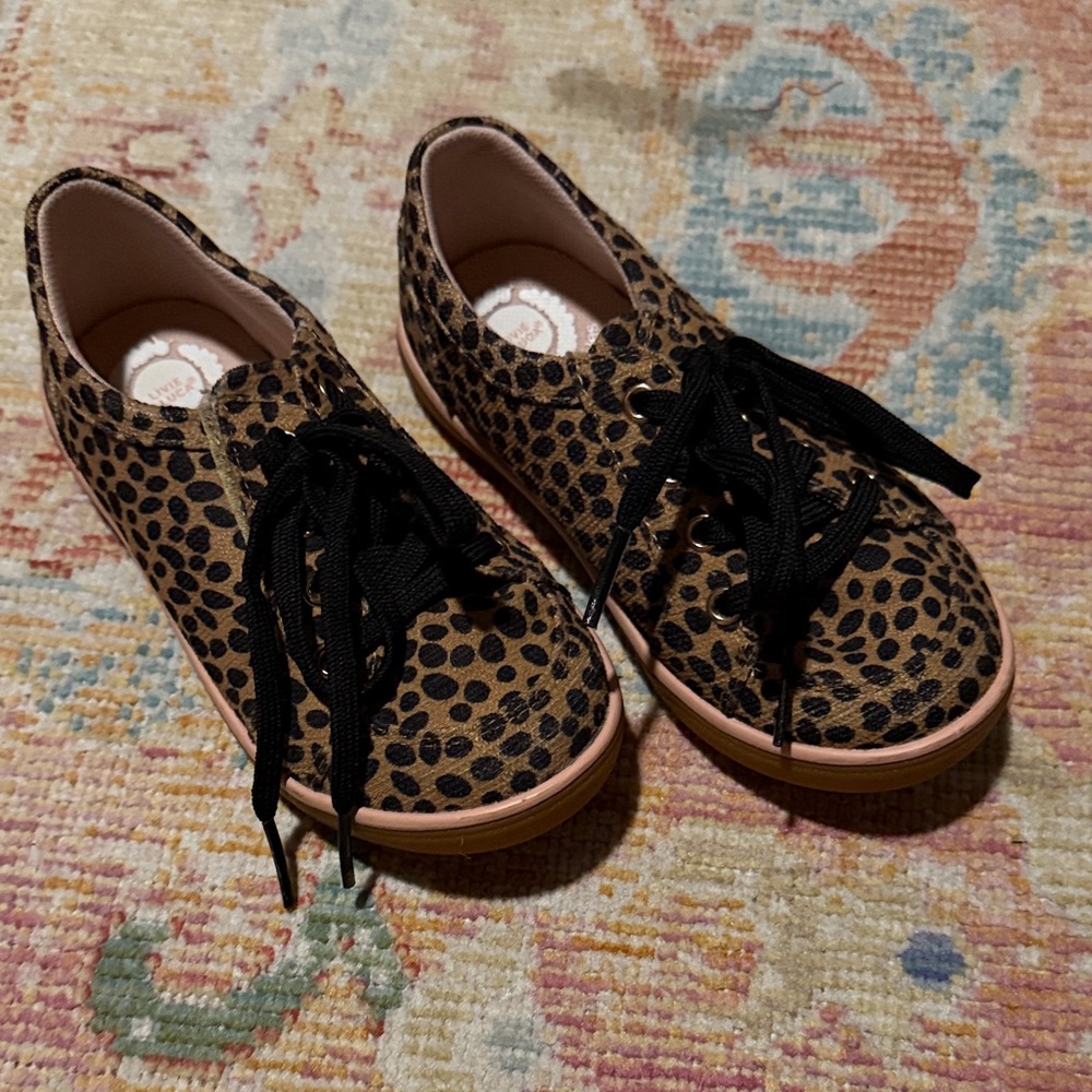 Leopard Print Sneakers with Black Laces and Velcro closure